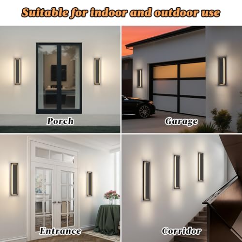 24 in Black Outdoor Wall Light (4 Count)