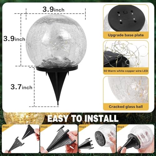 Solar Garden Lights Outdoor Waterproof (4 Count)