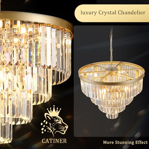 24" Modern Crystal Chandelier