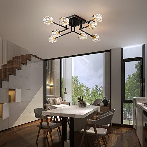 8 Lights Semi Flush Mount Ceiling Light Fixture