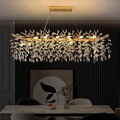 Modern Rectangle Crystal Tree Branch Chandelier