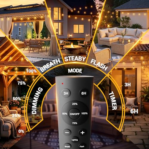 200FT Outdoor String Lights with Remote