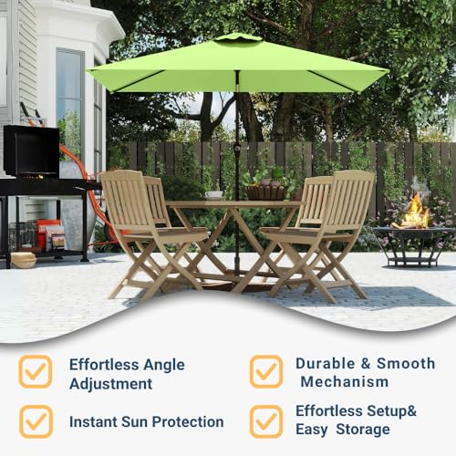 6.5' x 10' Rectangular Patio Umbrella Large Outdoor Market Umbrella w