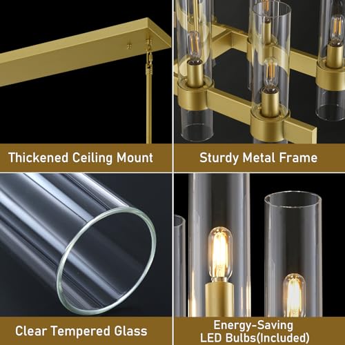 Modern Gold Linear Chandelier for Dining Room