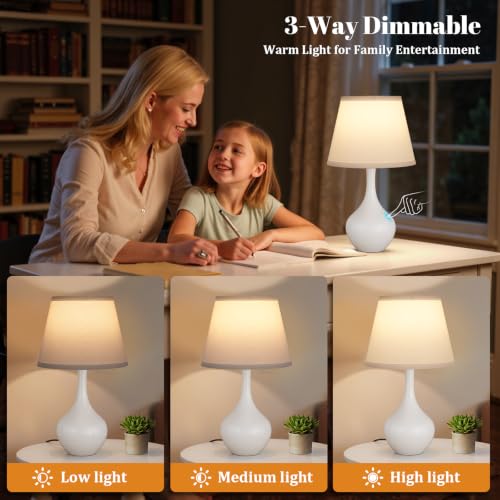 16.1" Touch Table Lamp for Nightstand (2 Count)
