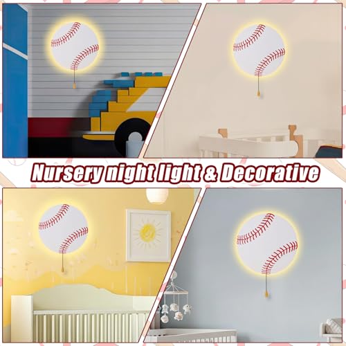 Baseball Night Light Wall Lamp Sleeping Nursery Lighting