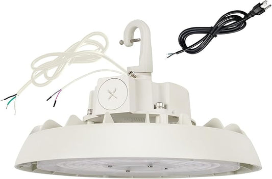 UFO Led High Bay Light, 100/125/150W, Up to 21000LM, 2CCT 4000K/5000K, 0-10V Dimmable High Bay Led Shop Lights for Barn Gym Factory Warehouse,6' Cable Selectable, UL & DLC Listed