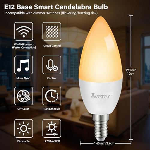 2 Pack E12 LED Light Bulb Compatible w (2 Count)