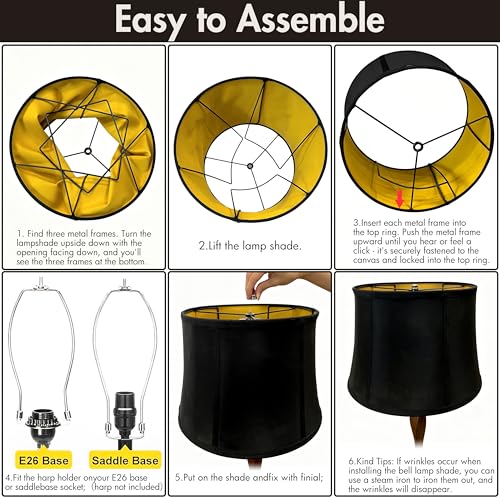 Medium Black Lamp Shade Set of 1