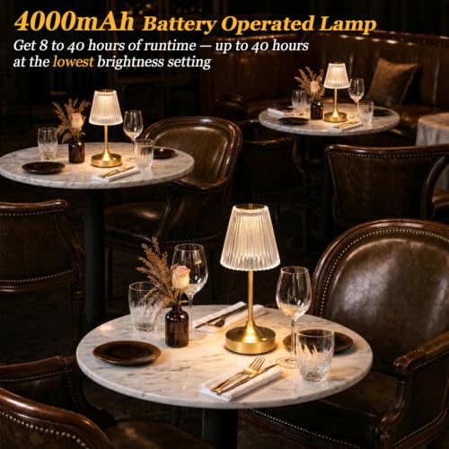Gold Cordless Rechargeable Table Lamp