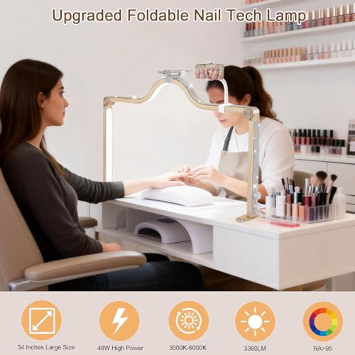 Nail Lamp with Dual Phone Holder