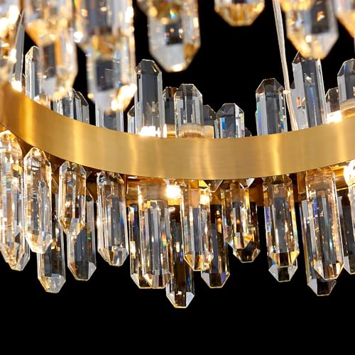 Gold Modern Oval Crystal Chandelier