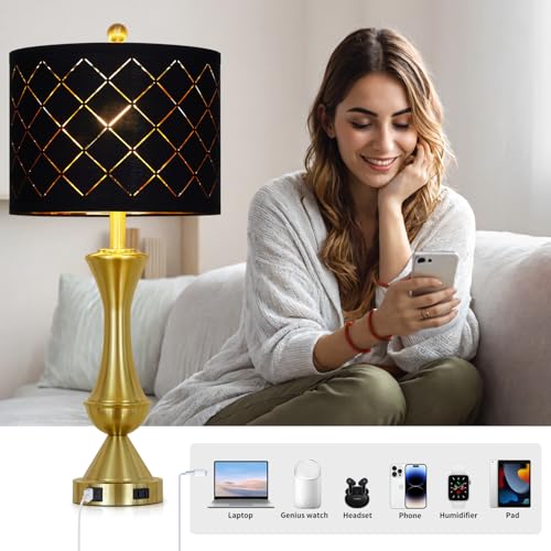 29" Gold Modern Table Lamps Set of 2 (2 Count)
