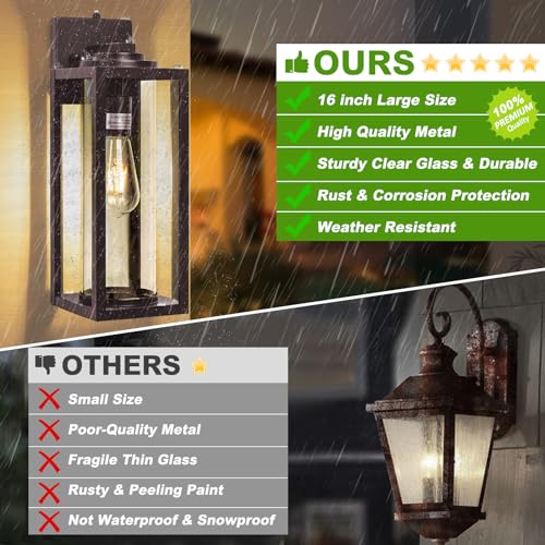 Large Dusk to Dawn Outdoor Wall Lights (2 Count)