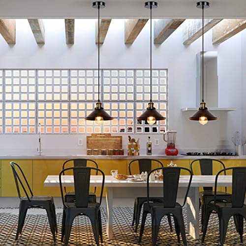 3 Pack Industrial Retro Black Iron Pendant Light (3 Count)