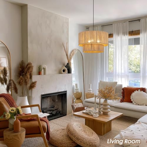 18 Inch Large Rattan Woven Pendant Light