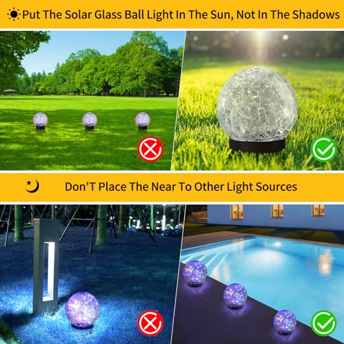 Solar Globe Lights Outdoor Waterproof