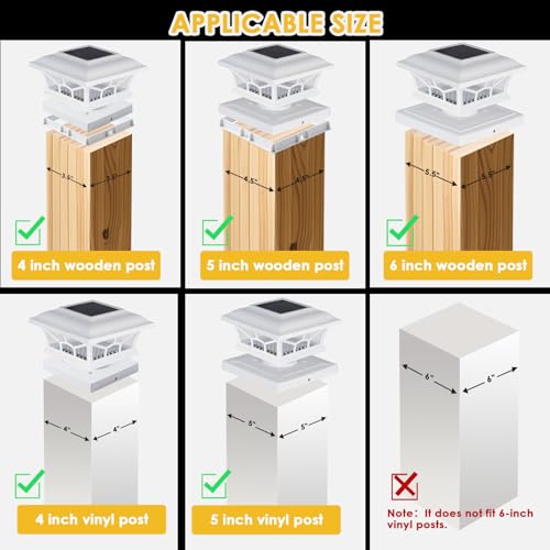 4 Pack Solar Post Cap Lights Outdoor Waterproof