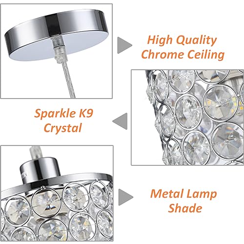 3 Pack Crystal Pendant Light (3 Count)