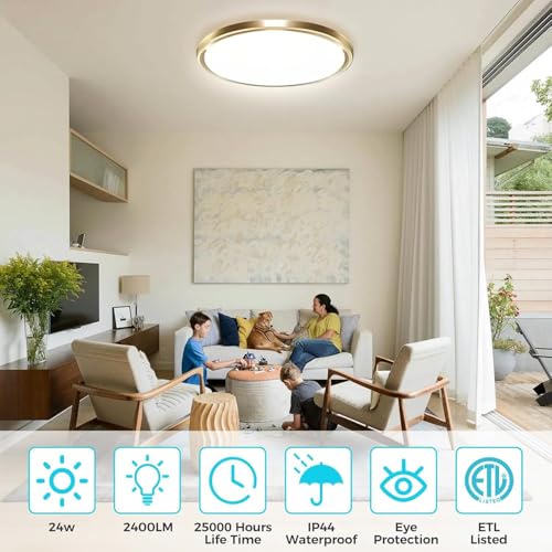 6Pack 6.5Inch LED Ceiling Lights Gold (6 Count)