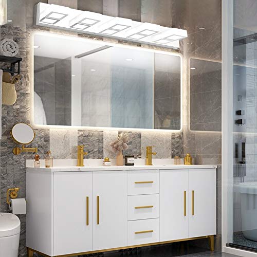 Chrome Vanity Lights for Bathroom Acrylic Rotable 360° LED Modern Bathroom Lighting Fixtures Over Mirror
