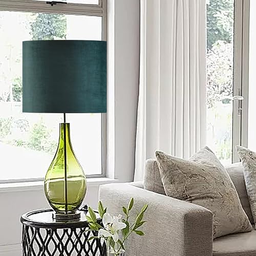 Green Velvet Drum Lamp Shade