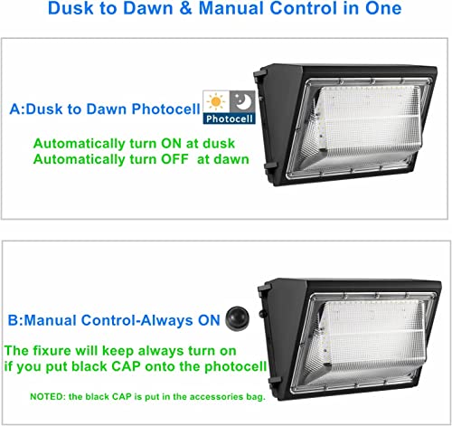 2PACK Dusk to Dawn 100W LED Wall Pack Light Fixture