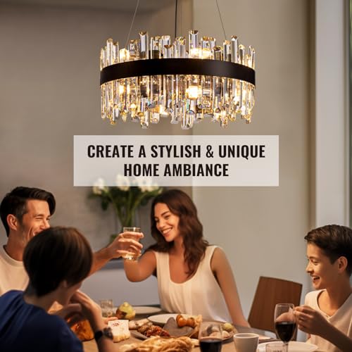 Black Crystal Chandelier for Dining Room