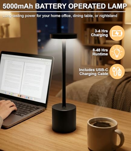 Black Cordless Table Lamp