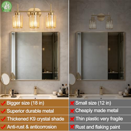 Modern Crystal Bathroom Light Fixtures Over Mirror