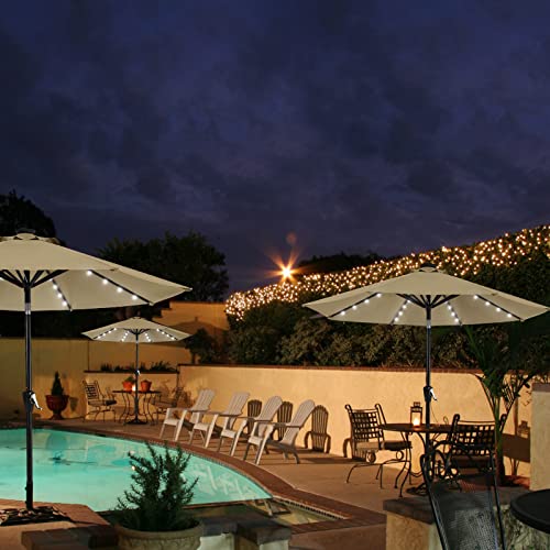 9ft Patio Umbrella with Solar Lights