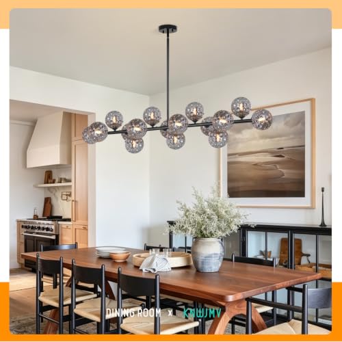 Sputnik Linear Chandeliers Modern Dining Room Light Fixture 54'' 16 Light