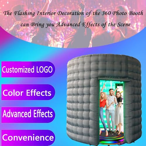 360 Photo Booth with LED Light Strip Suitable for 360 Photo Booth Machines Take Photos with Record Videos