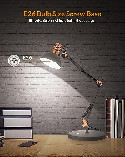 Metal Adjustable Desk Lamp with Clamp