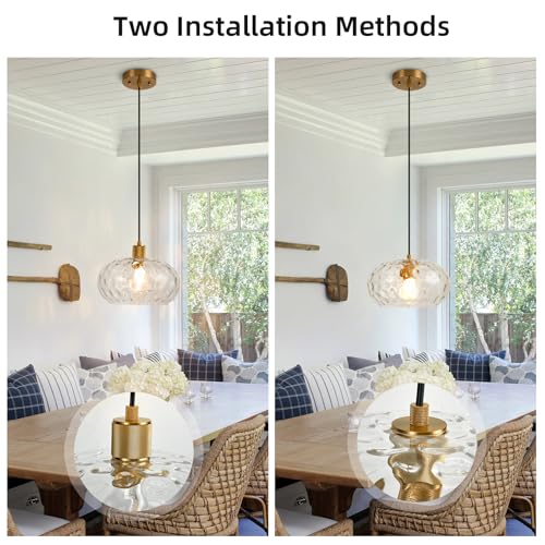 Glass Pendant Lights Kitchen Island 12 Inch Adjustable Pendant Light Fixtures with Hand