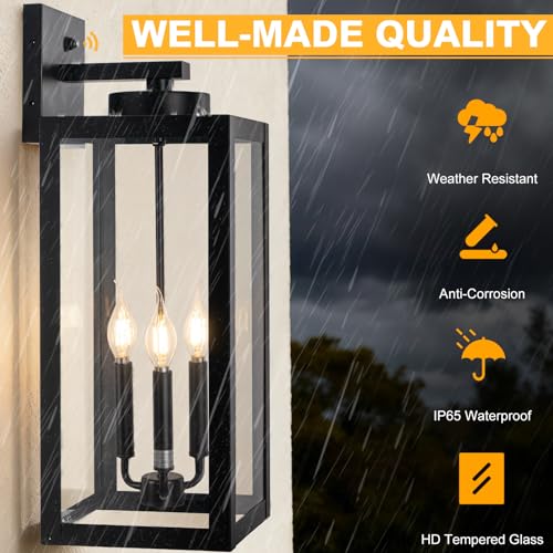 24" Extra Large Dawn to Dusk Outdoor Light Fixture Closed Bottom 3 (2 Count)