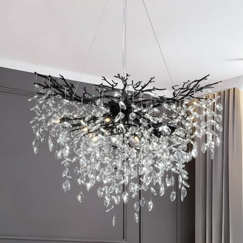 40" Black Crystal Chandelier