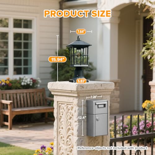 Outdoor Solar Lamp Post Light with Pier Mount Base