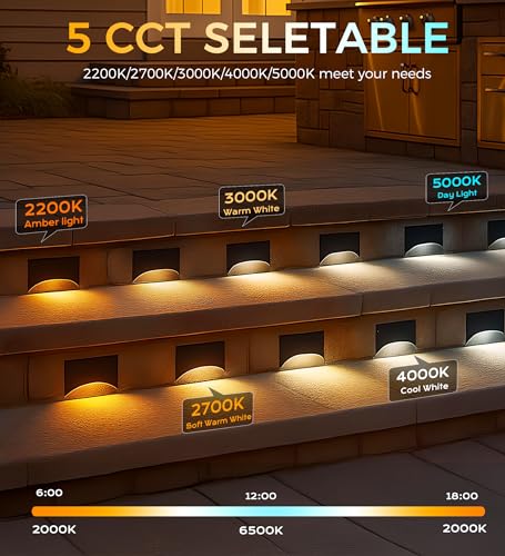 6 Pack] Cloudy Bay Low Voltage LED Step Lights Outdoor (6 Count)