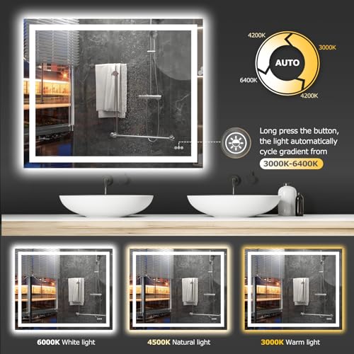 48"X40" LED Bathroom Mirror with Lights