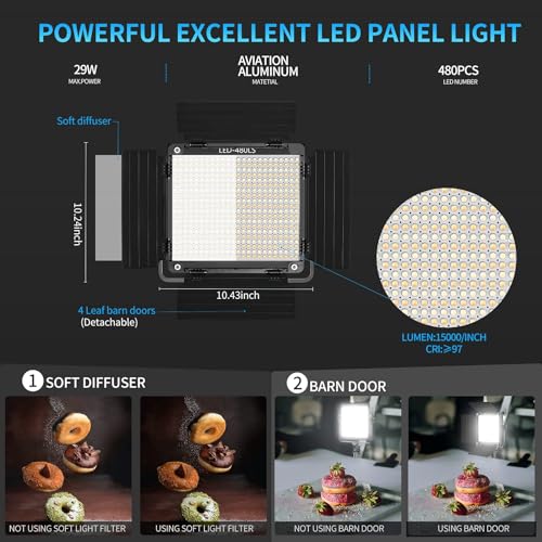 GVM 2 Pack LED Video Lighting Kits with APP Control (2 Count)