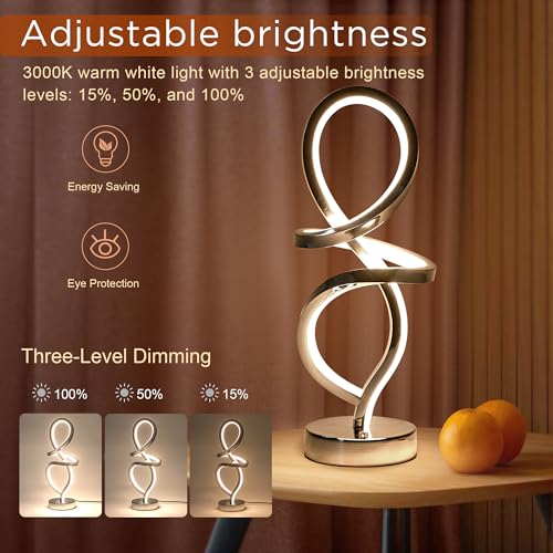 RGB Modern Small Table Lamp with LED Spiral Design