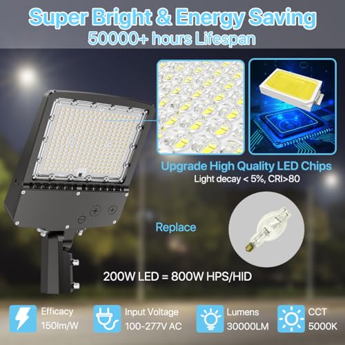 Parking Lot Light 200W (3 Count)