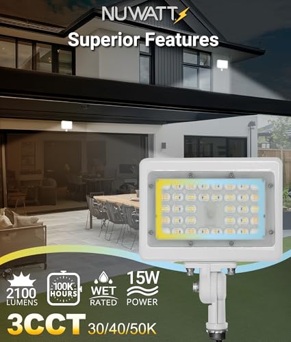 15W White Outdoor LED Flood Light