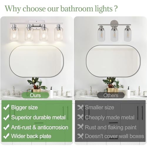 4 Light Bathroom Light Fixtures (4 Count)