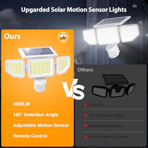4500LM Solar Lights Outdoor (2 Count)