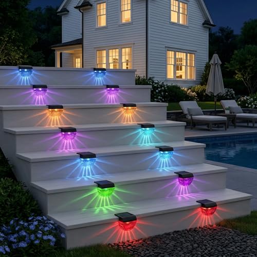 8 Pack Solar Deck Lights Outdoor (8 Count)