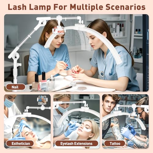 2026 Upgrade Lash Light for Eyelash Tech with 4 Wheel Rolling Base