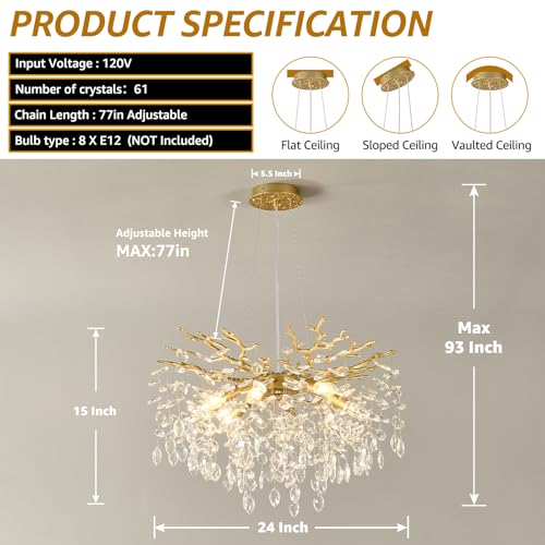 Gold Crystal Chandelier 24
