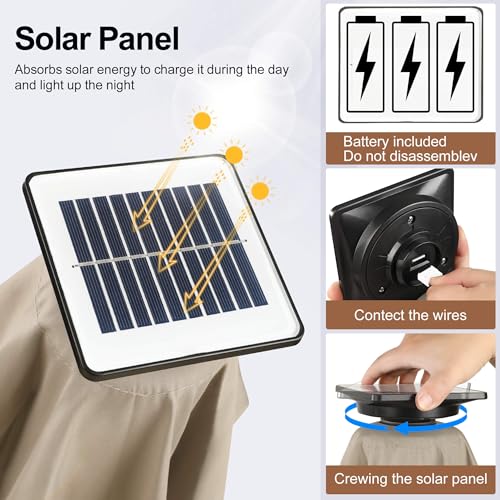 Solar Patio Umbrella with Centre Light